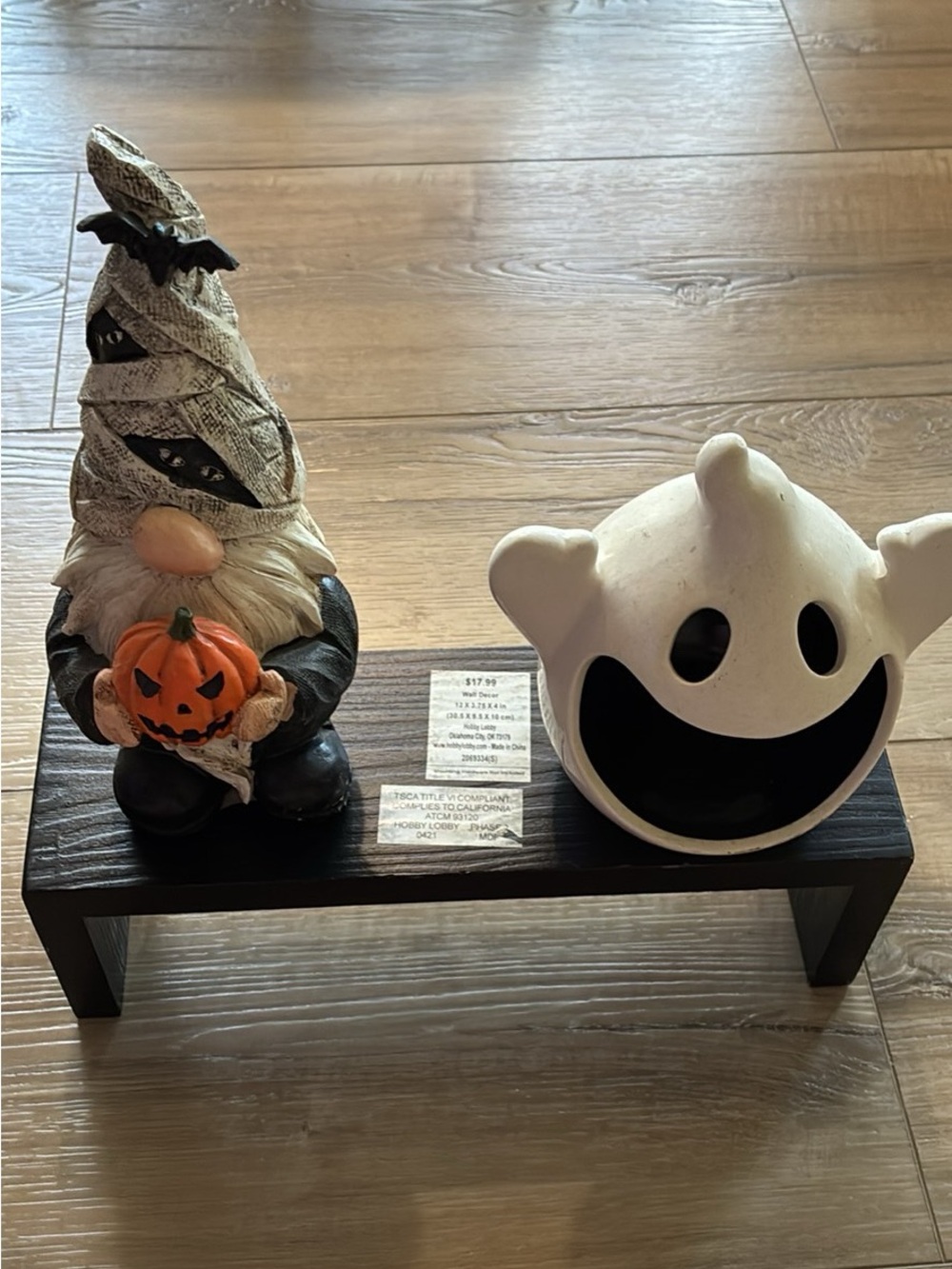 Halloween Decor with Hobby Lobby Black Wood-Grain Hanging or Sitting Shelf